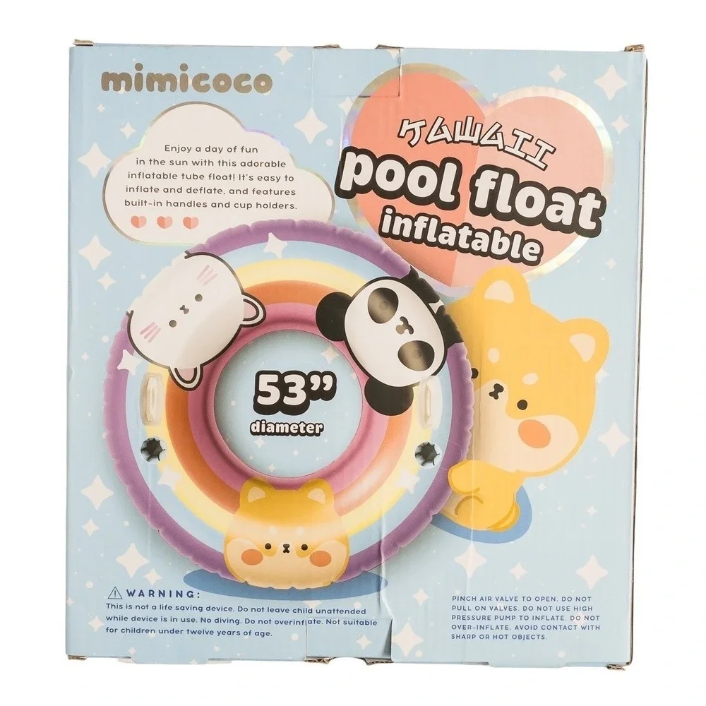 mimicoco Kawaii Pool Float Inflatable Unisex 53in Multicolor Rainbow